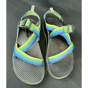 Chaco Z/1 Big Kids Size 4 Waterproof Sport Sandals Green Blue Yellow